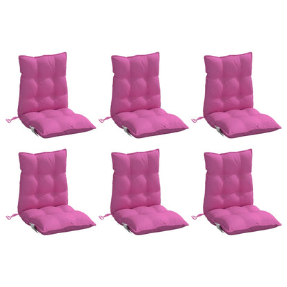 Cuscini per Sedia Schienale Basso 6 pz Rosa in Tessuto Oxford