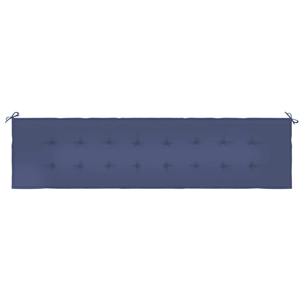 Cuscino Panca da Giardino Blu Marino 200x50x3 cm Tessuto Oxford