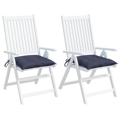 Cuscini per Sedia 2 pz Blu Marino 50x50x7 cm in Tessuto Oxford