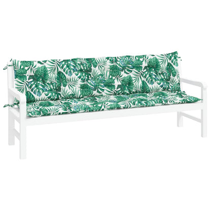 Cuscini Panca Giardino 2 pz a Foglie 200x50x7 cm Tessuto Oxford
