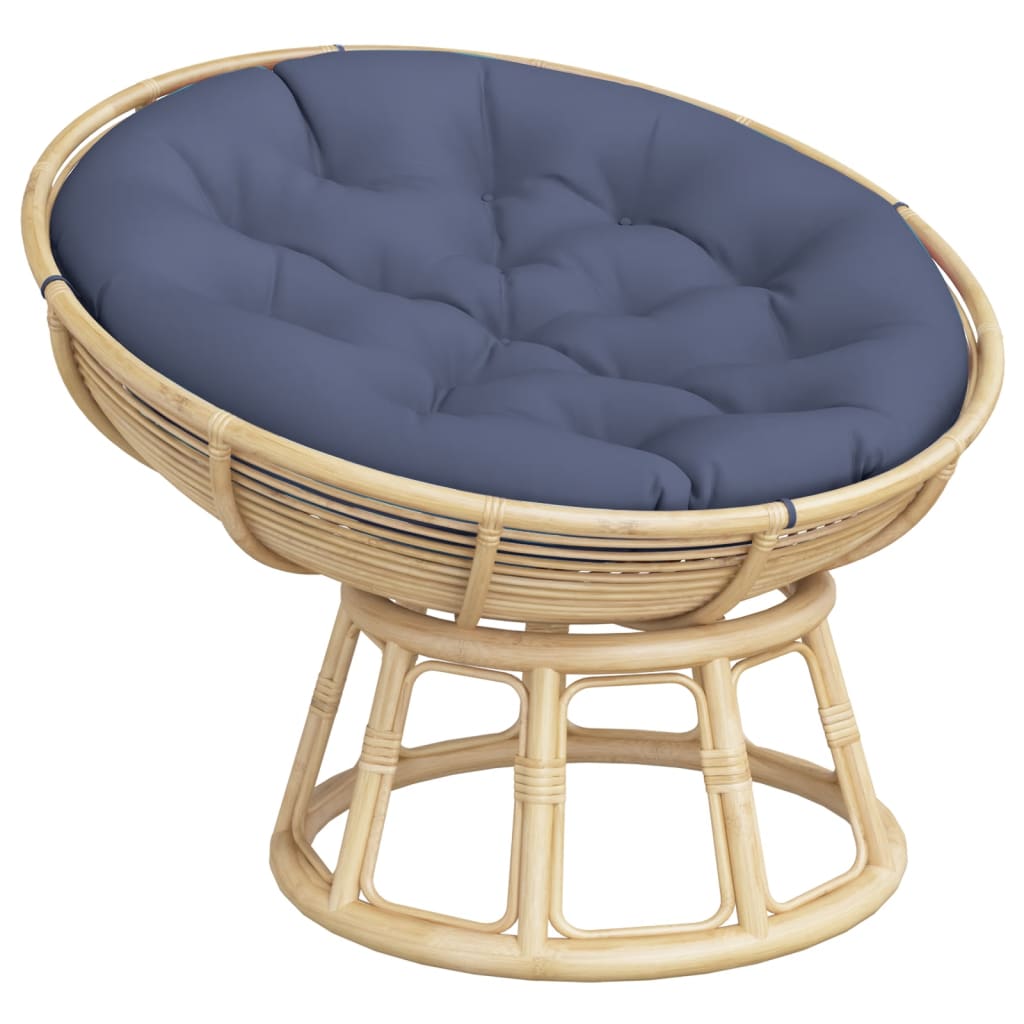 Cuscino Rotondo Blu Marino Ã˜ 100x11 cm in Tessuto Oxford