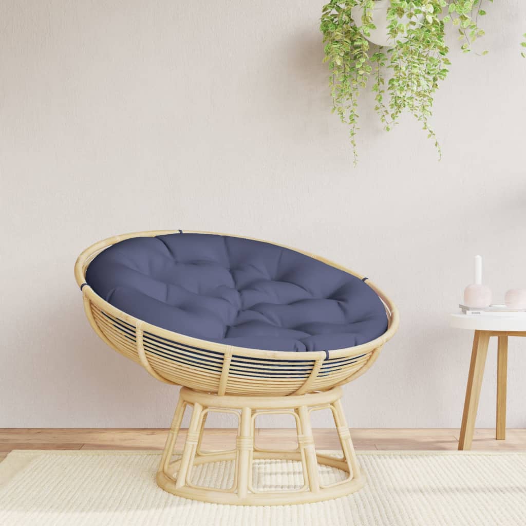 Cuscino Rotondo Blu Marino Ã˜ 100x11 cm in Tessuto Oxford
