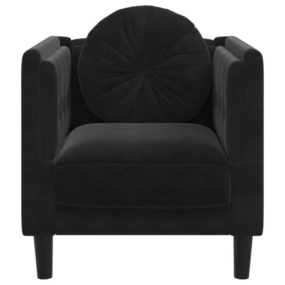 Poltrona con Cuscino Nero in Velluto