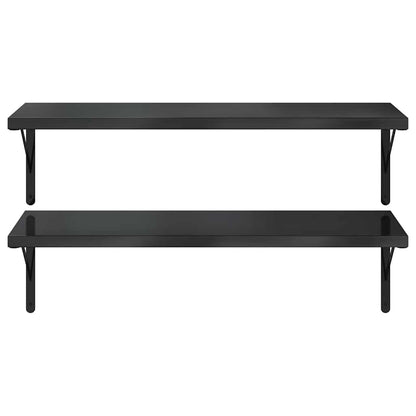 Mensole a Muro 2 pz 100x40 cm Nero in Acciaio Inossidabile