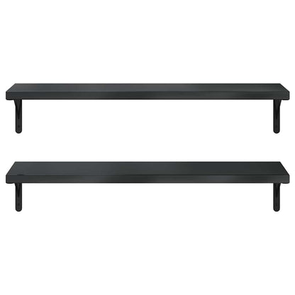 Mensole a Muro 2 pz 100x30 cm Nero in Acciaio Inossidabile