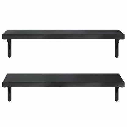 Mensole a Muro 2 pz 75x30 cm Nero in Acciaio Inossidabile