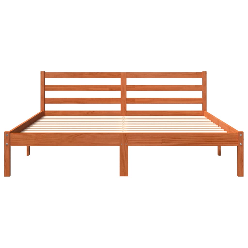 Letto senza Materasso Marrone Cera 160x200 cm in Legno di Pino
