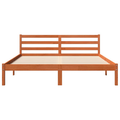 Letto senza Materasso Marrone Cera 160x200 cm in Legno di Pino