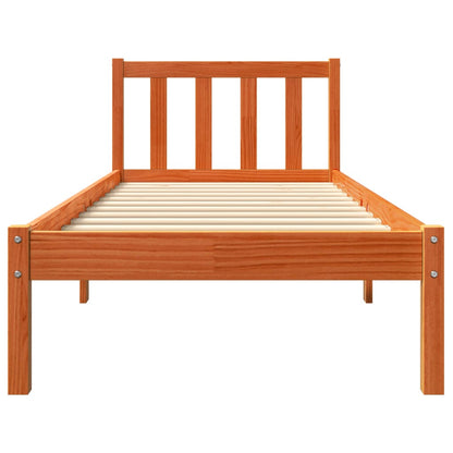 Letto senza Materasso Marrone Cera 90x190 cm in Legno di Pino