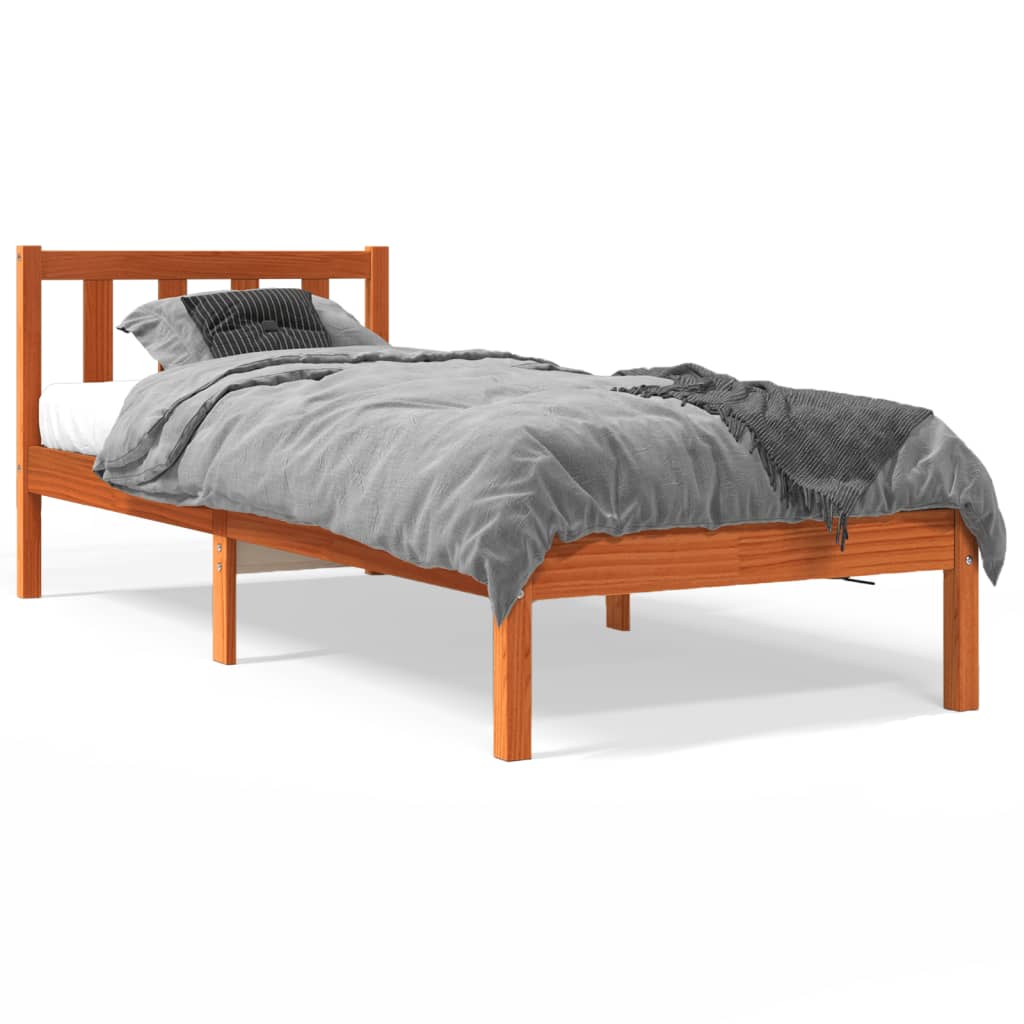 Giroletto senza Materasso Marrone Cera 100x200 cm Legno di Pino