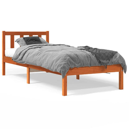 Giroletto senza Materasso Marrone Cera 100x200 cm Legno di Pino