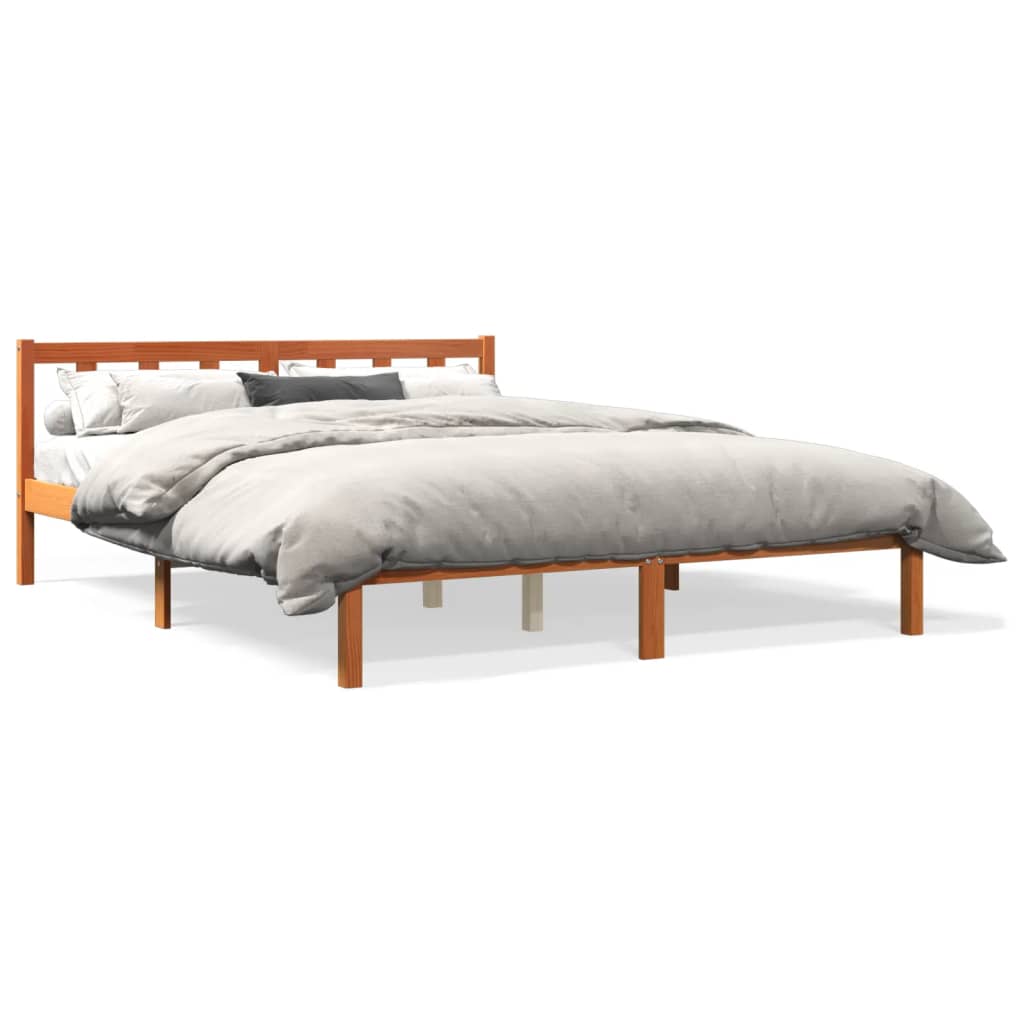 Giroletto senza Materasso Marrone Cera 150x200 cm Legno di Pino