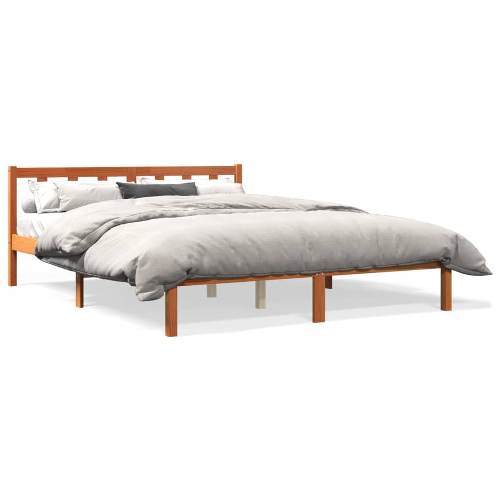 Giroletto senza Materasso Marrone Cera 160x200 cm Legno di Pino