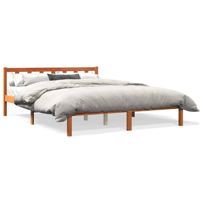 Giroletto senza Materasso Marrone Cera 160x200 cm Legno di Pino