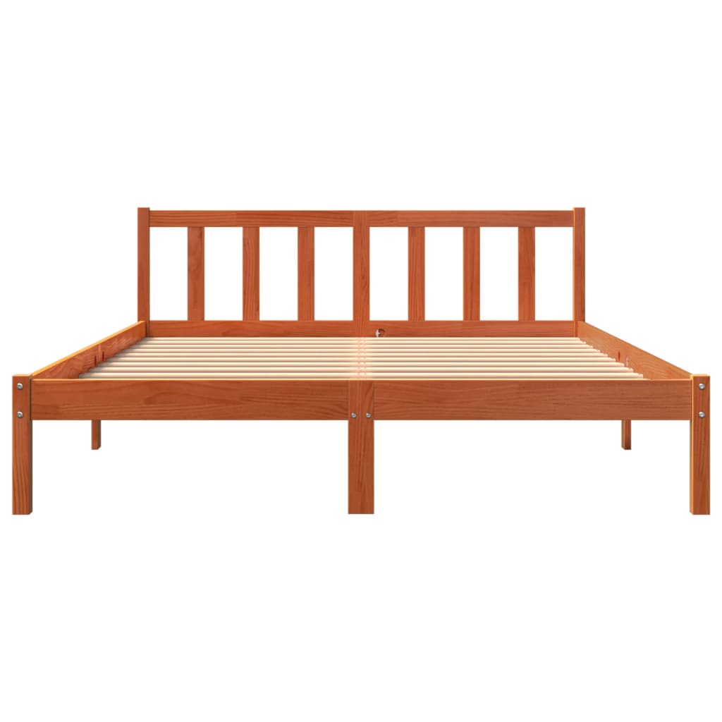 Giroletto senza Materasso Marrone Cera 160x200 cm Legno di Pino