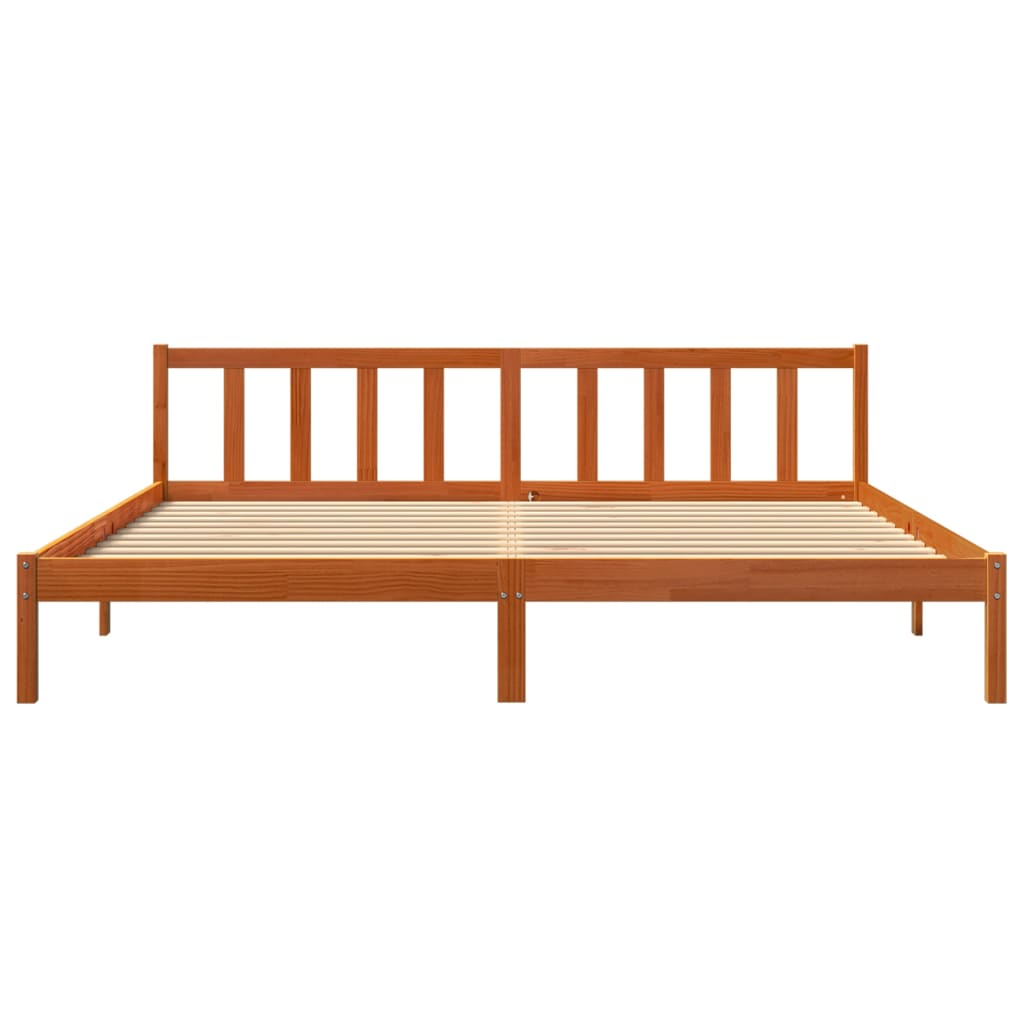 Giroletto senza Materasso Marrone Cera 200x200 cm Legno di Pino