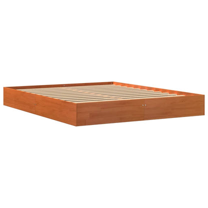 Giroletto senza Materasso Marrone Cera 150x200 cm Legno di Pino