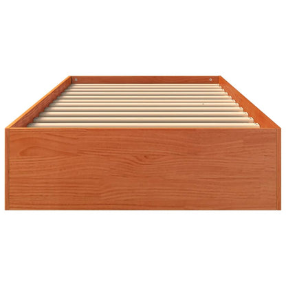 Letto senza Materasso Marrone Cera 90x190 cm in Legno di Pino