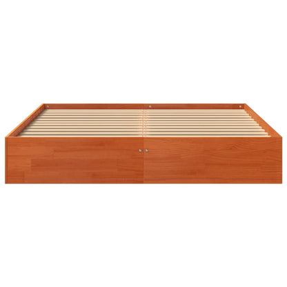 Letto senza Materasso Marrone Cera 140x190 cm in Legno di Pino