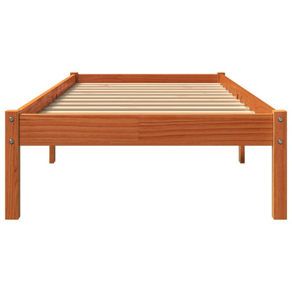 Letto senza Materasso Marrone Cera 90x190 cm in Legno di Pino