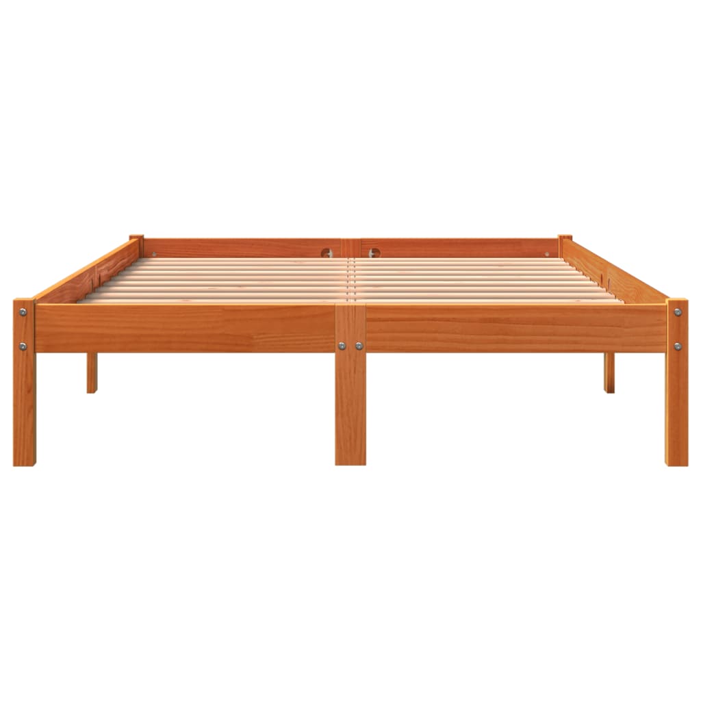 Letto senza Materasso Marrone Cera 120x190 cm in Legno di Pino