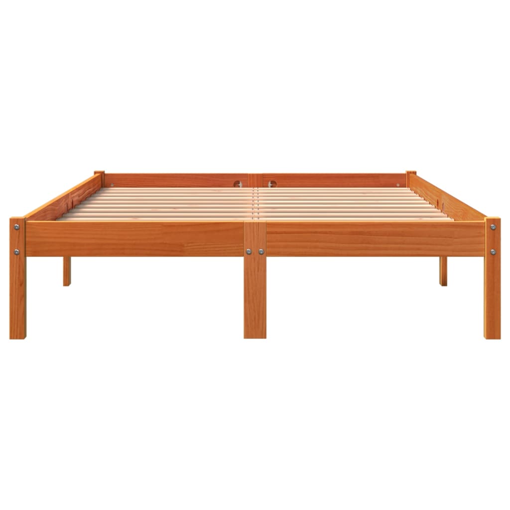 Letto senza Materasso Marrone Cera 140x190 cm in Legno di Pino