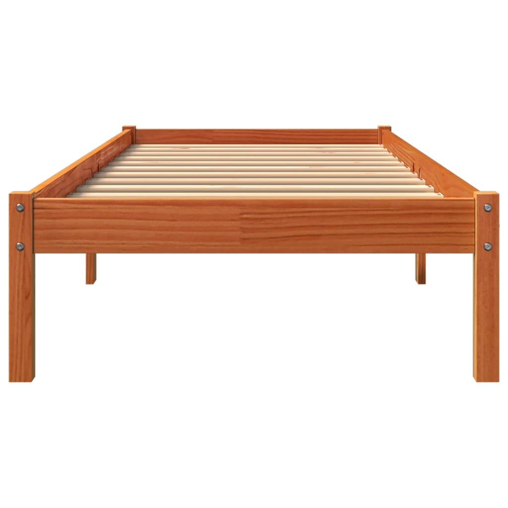 Giroletto senza Materasso Marrone Cera 90x200 cm Massello Pino