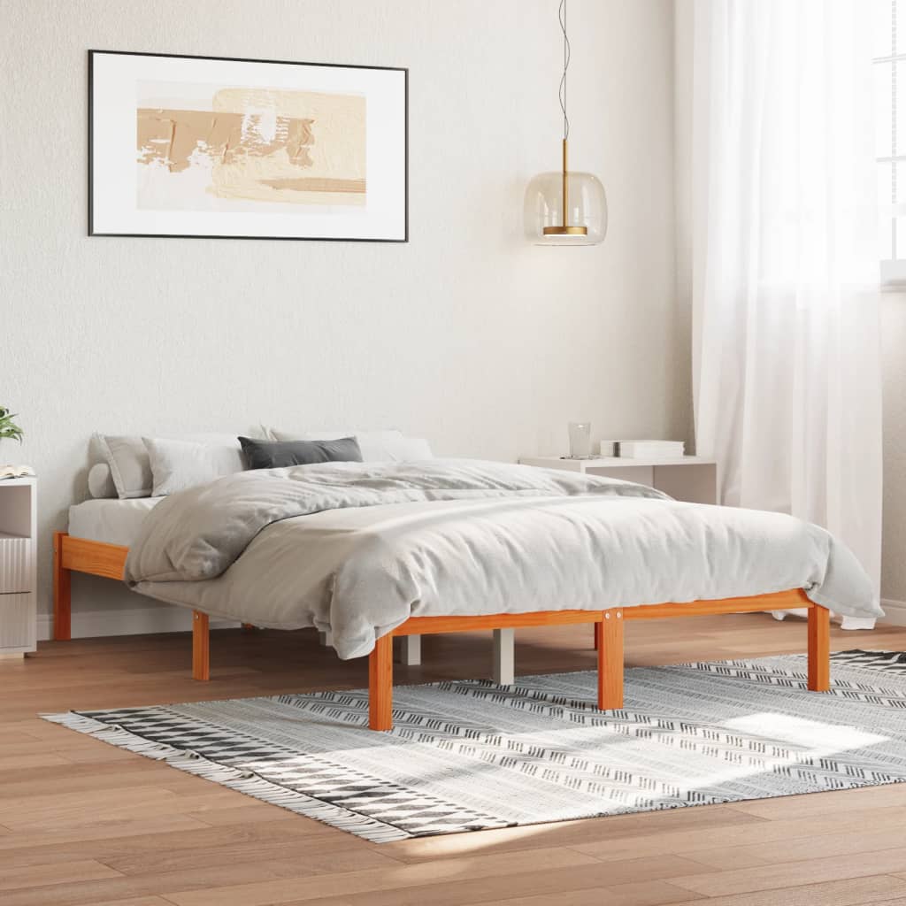 Giroletto senza Materasso Marrone Cera 120x200 cm Legno di Pino