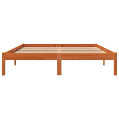 Giroletto senza Materasso Marrone Cera 150x200 cm Legno di Pino