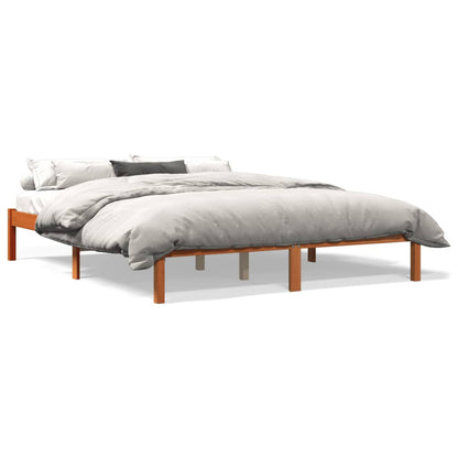 Giroletto senza Materasso Marrone Cera 160x200 cm Legno di Pino