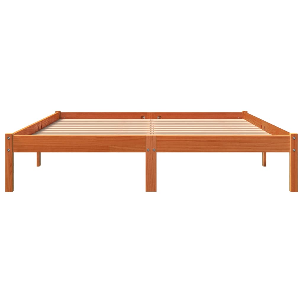 Giroletto senza Materasso Marrone Cera 160x200 cm Legno di Pino