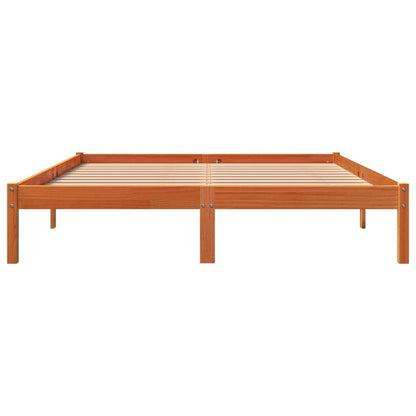 Giroletto senza Materasso Marrone Cera 160x200 cm Legno di Pino