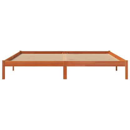 Giroletto senza Materasso Marrone Cera 200x200 cm Legno di Pino
