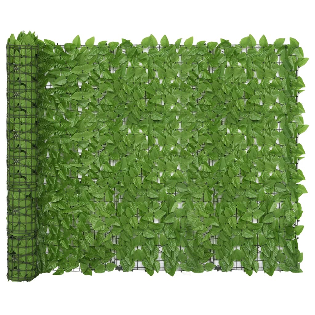 Paravento da Balcone con Foglie Verdi 200x150 cm