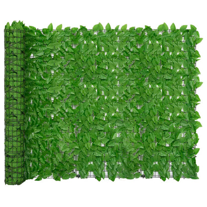 Paravento da Balcone con Foglie Verdi 200x150 cm