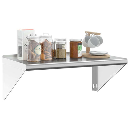 Mensola a Muro 75x45x31 cm Argento in Acciaio Inossidabile