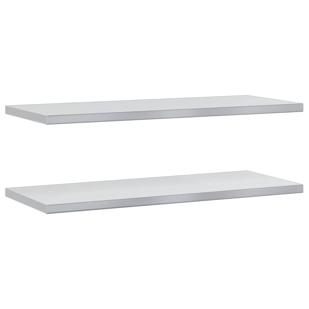 Mensole a Muro 2 pz 100x40x3 cm Argento in Acciaio Inossidabile