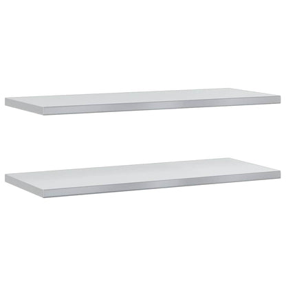 Mensole a Muro 2 pz 100x40x3 cm Argento in Acciaio Inossidabile