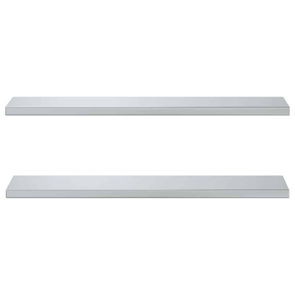 Mensole a Muro 2pz 100x23,5x3cm Argento in Acciaio Inossidabile