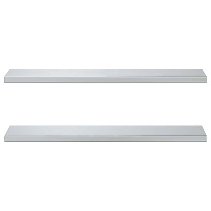Mensole a Muro 2pz 100x23,5x3cm Argento in Acciaio Inossidabile
