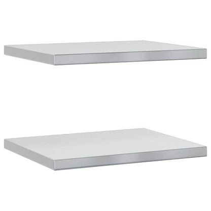 Mensole a Muro 2 pz 50x40x3 cm Argento in Acciaio Inossidabile