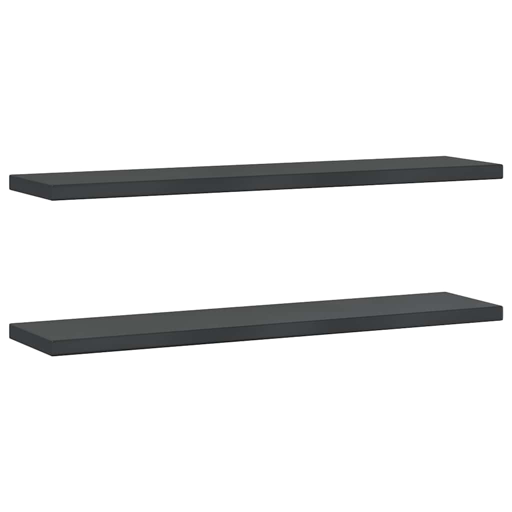 Mensole a Muro 2 pz 100x23,5x3 cm Nero in Acciaio Inossidabile