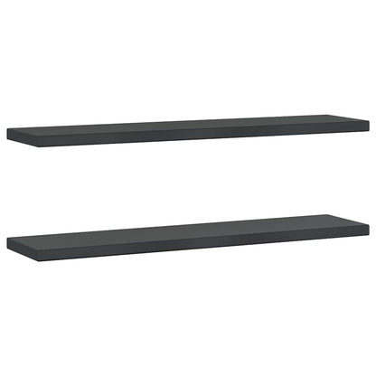 Mensole a Muro 2 pz 100x23,5x3 cm Nero in Acciaio Inossidabile