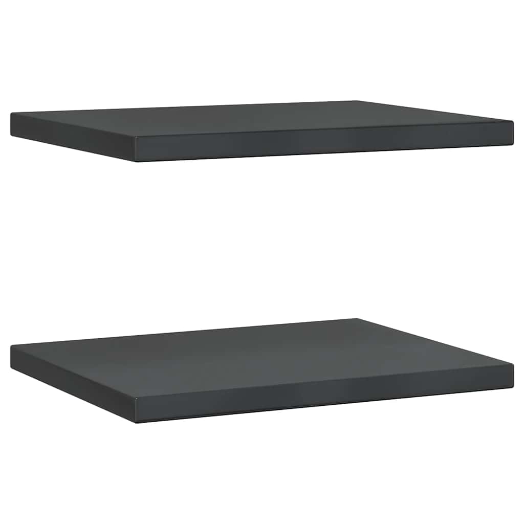 Mensole a Muro 2 pz 50x40x3 cm Nero in Acciaio Inossidabile