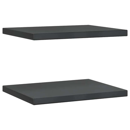 Mensole a Muro 2 pz 50x40x3 cm Nero in Acciaio Inossidabile