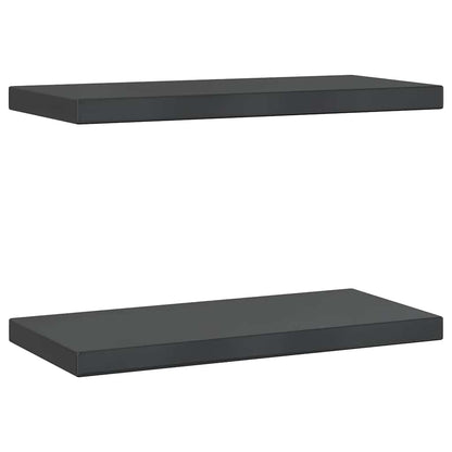 Mensole a Muro 2 pz 50x23,5x3 cm Nero in Acciaio Inossidabile