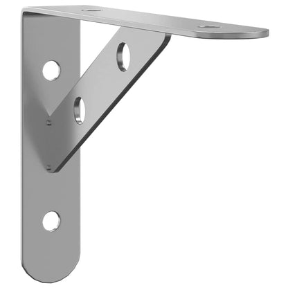 Staffe per Mensola 4 pz 15x2,5x11,5 cm in Acciaio Inox Argento