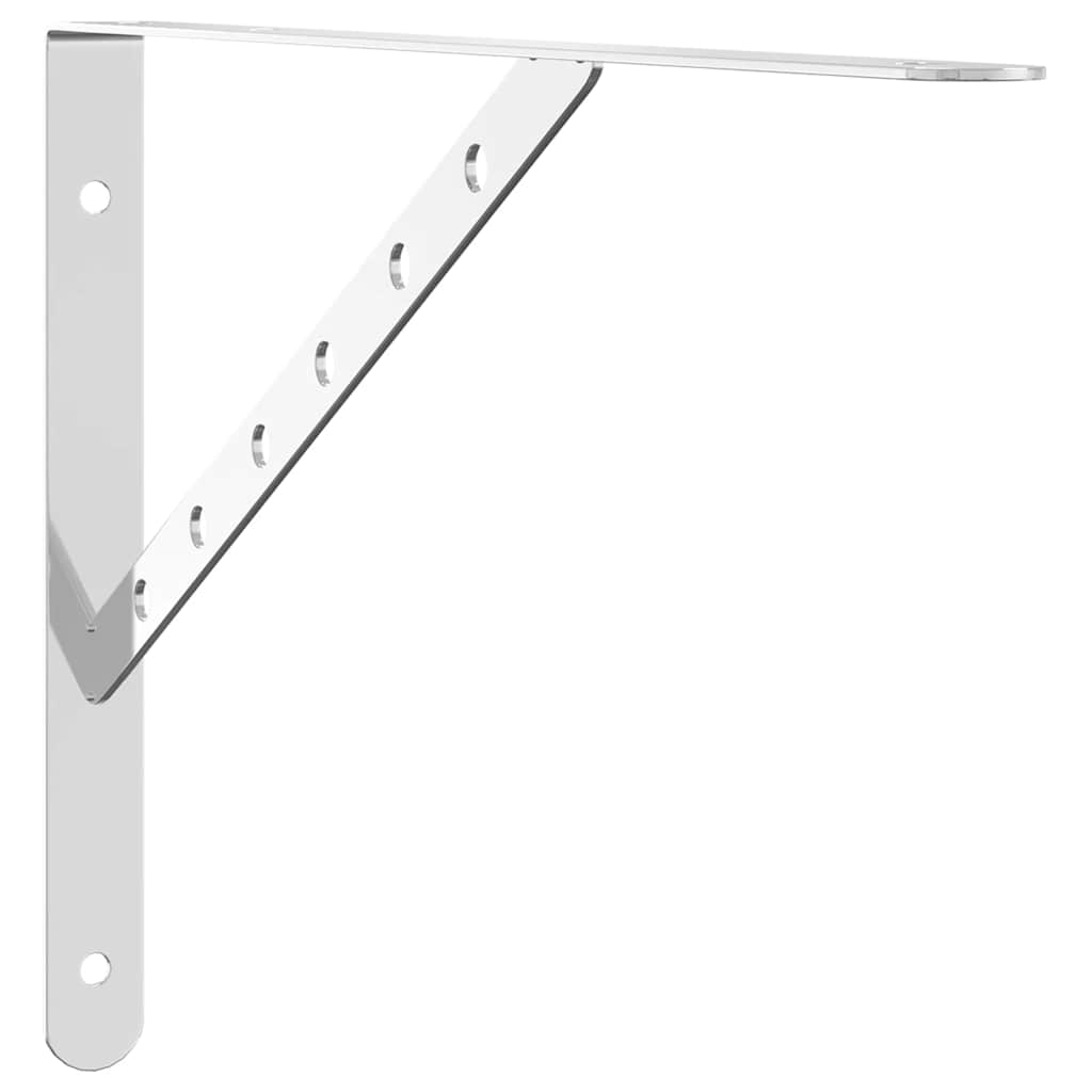Staffe per Mensola 4 pz 40x2,5x25 cm in Acciaio Inox Argento