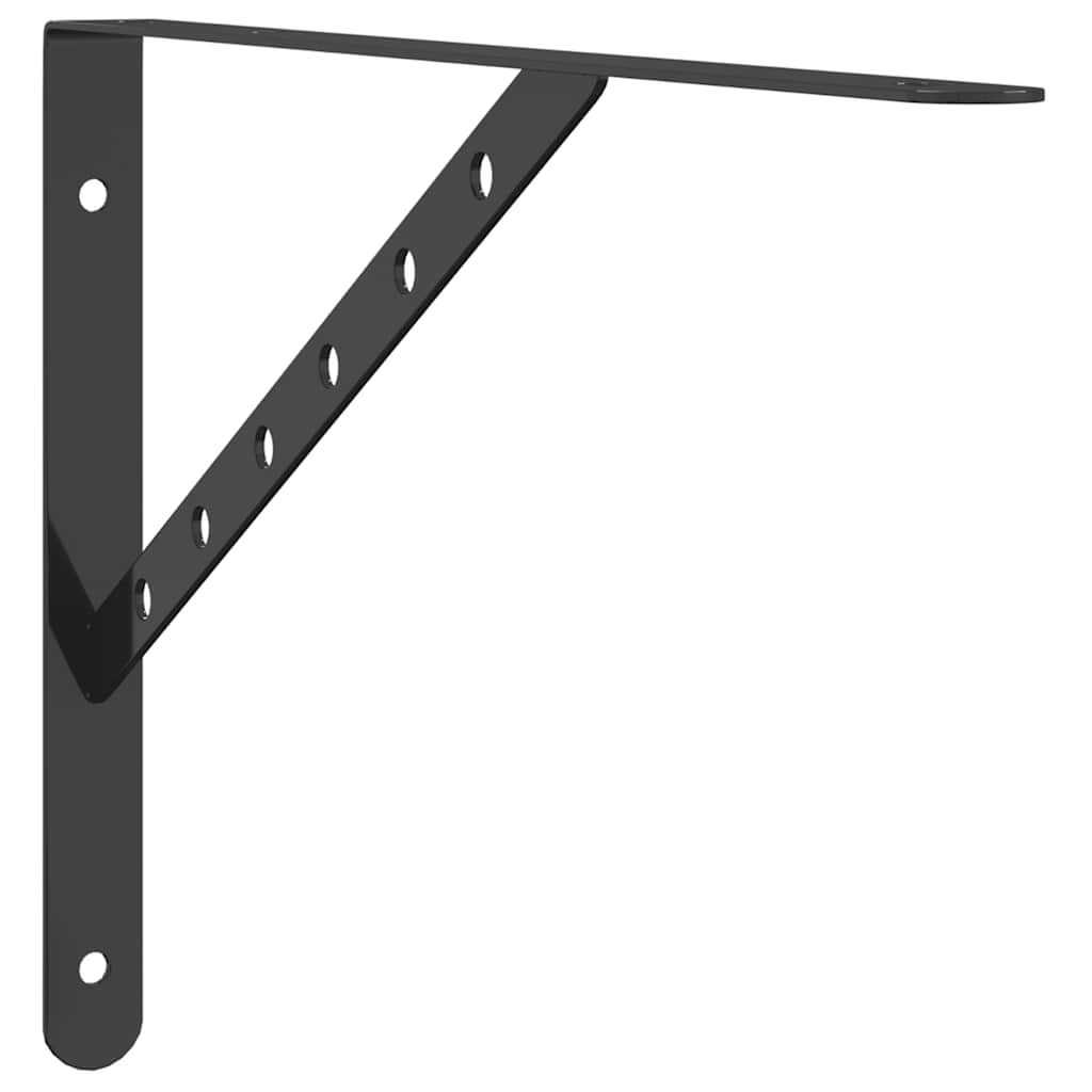 Staffe per Mensola 4 pz 40x2,5x25 cm in Acciaio Inox Nero