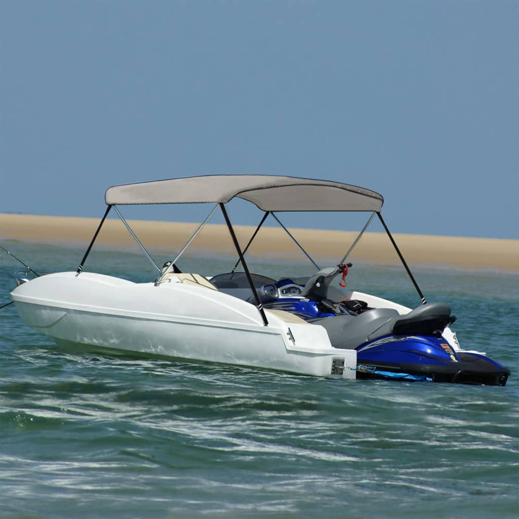 Bimini di Prua con Tendalino 2 Archi Grigio 180x150x110 cm